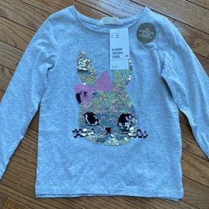 H&M girls bunny LS t-shirt size 6-8 years NWT